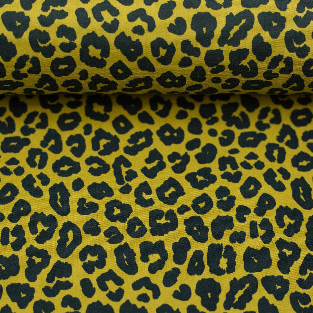 Baumwollwebware Leoni - Leo Senf Petrol Fadenwunsch 