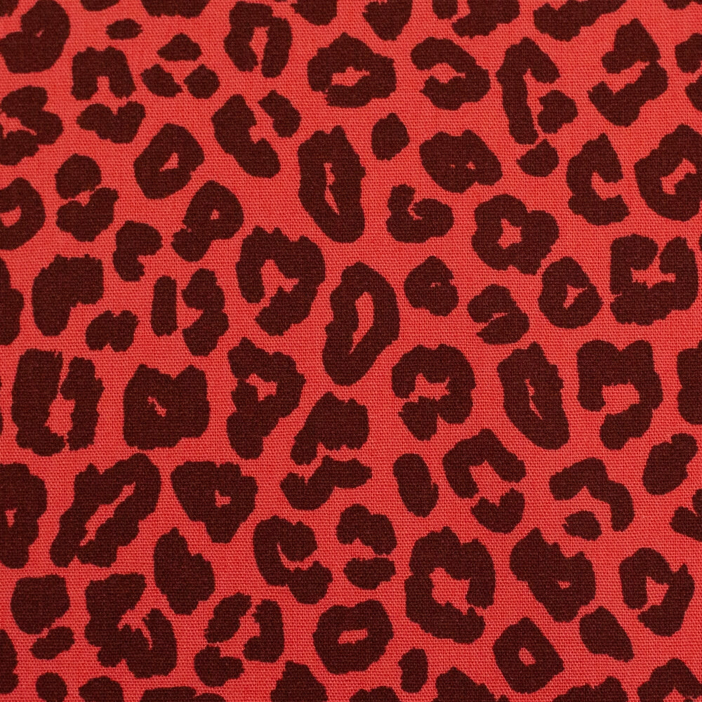 Baumwollwebware Leoni - Leo Koralle Burgundy Fadenwunsch 