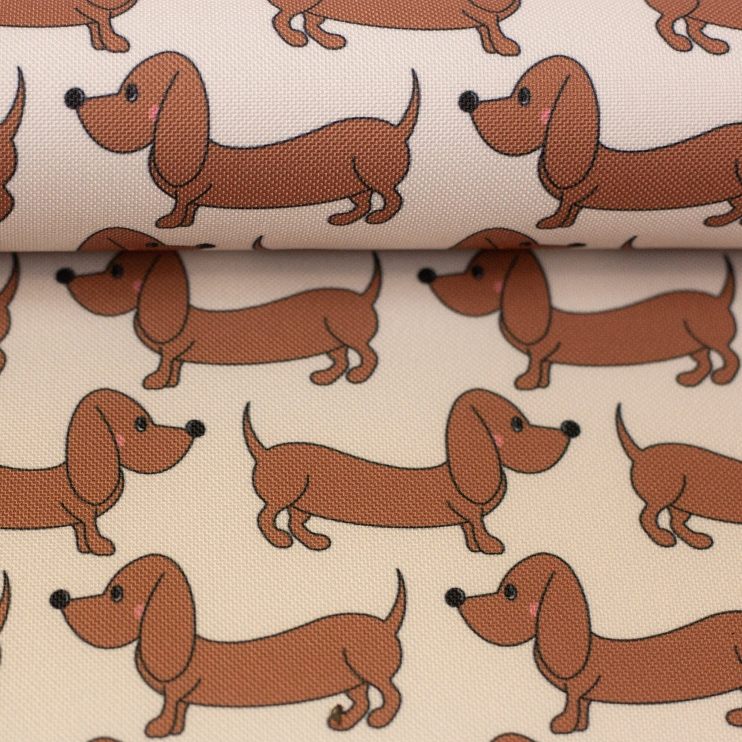 Oxfordgewebe wasserabweisend - Dackel Beige | Cherry Picking Fadenwunsch 