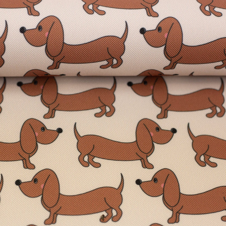 Oxfordgewebe wasserabweisend - Dackel Beige | Cherry Picking Fadenwunsch 