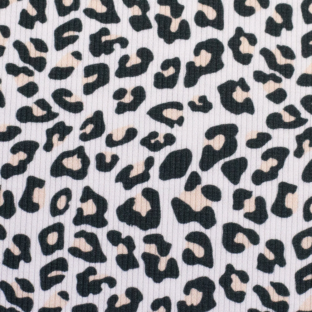 Rib-Jersey Leoprint Naturweiß Swafing 