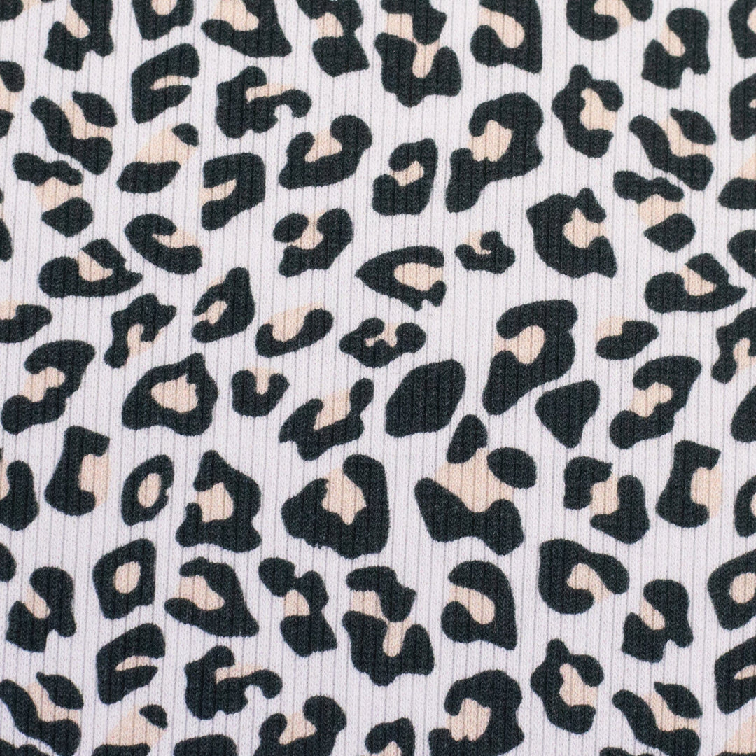 Rib-Jersey Leoprint Naturweiß Swafing 