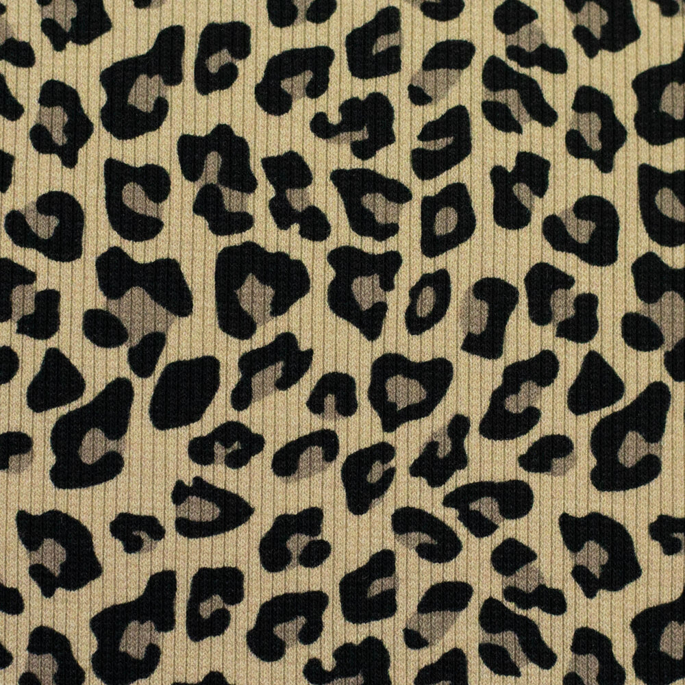 Rib-Jersey Leoprint Camel Swafing 