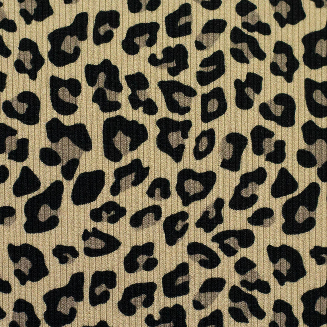 Rib-Jersey Leoprint Camel Swafing 
