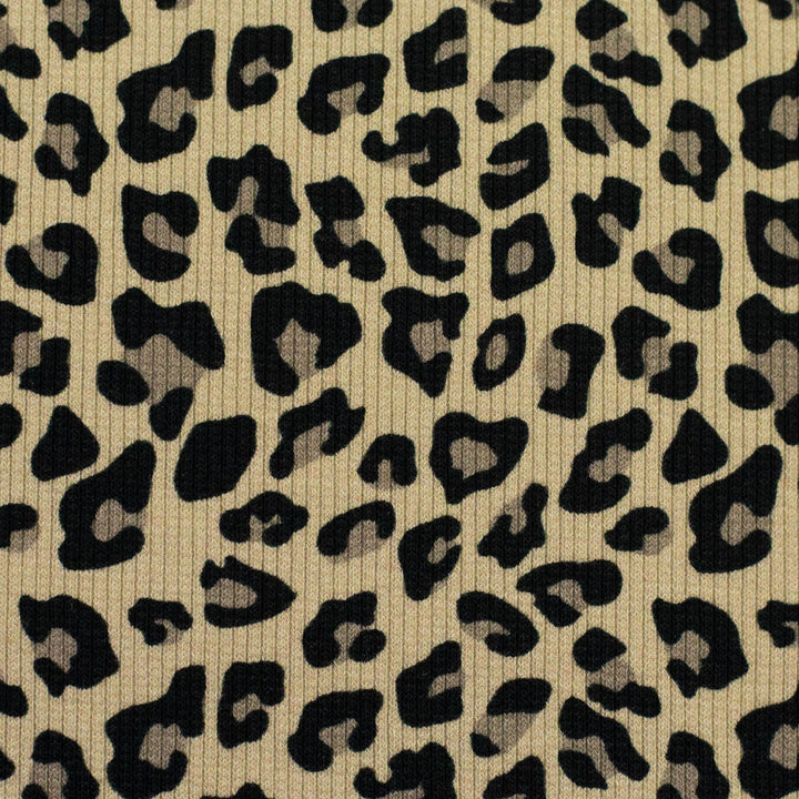Rib-Jersey Leoprint Camel Swafing 