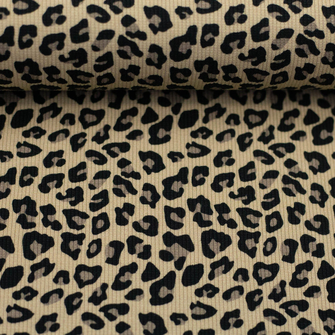 Rib-Jersey Leoprint Camel Swafing 