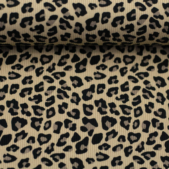 Rib-Jersey Leoprint Camel Swafing 