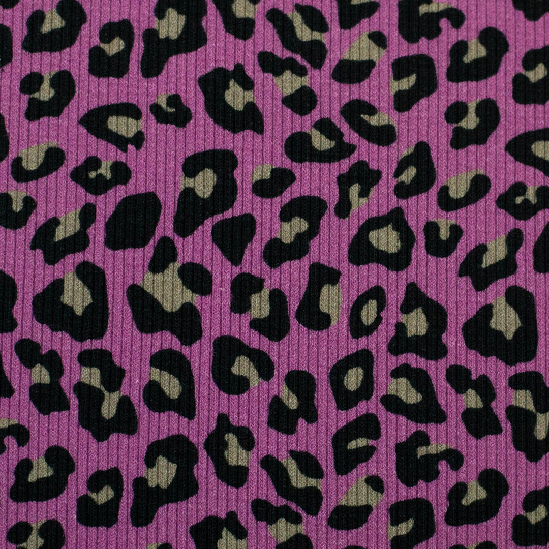 Rib-Jersey Leoprint Beere Swafing 