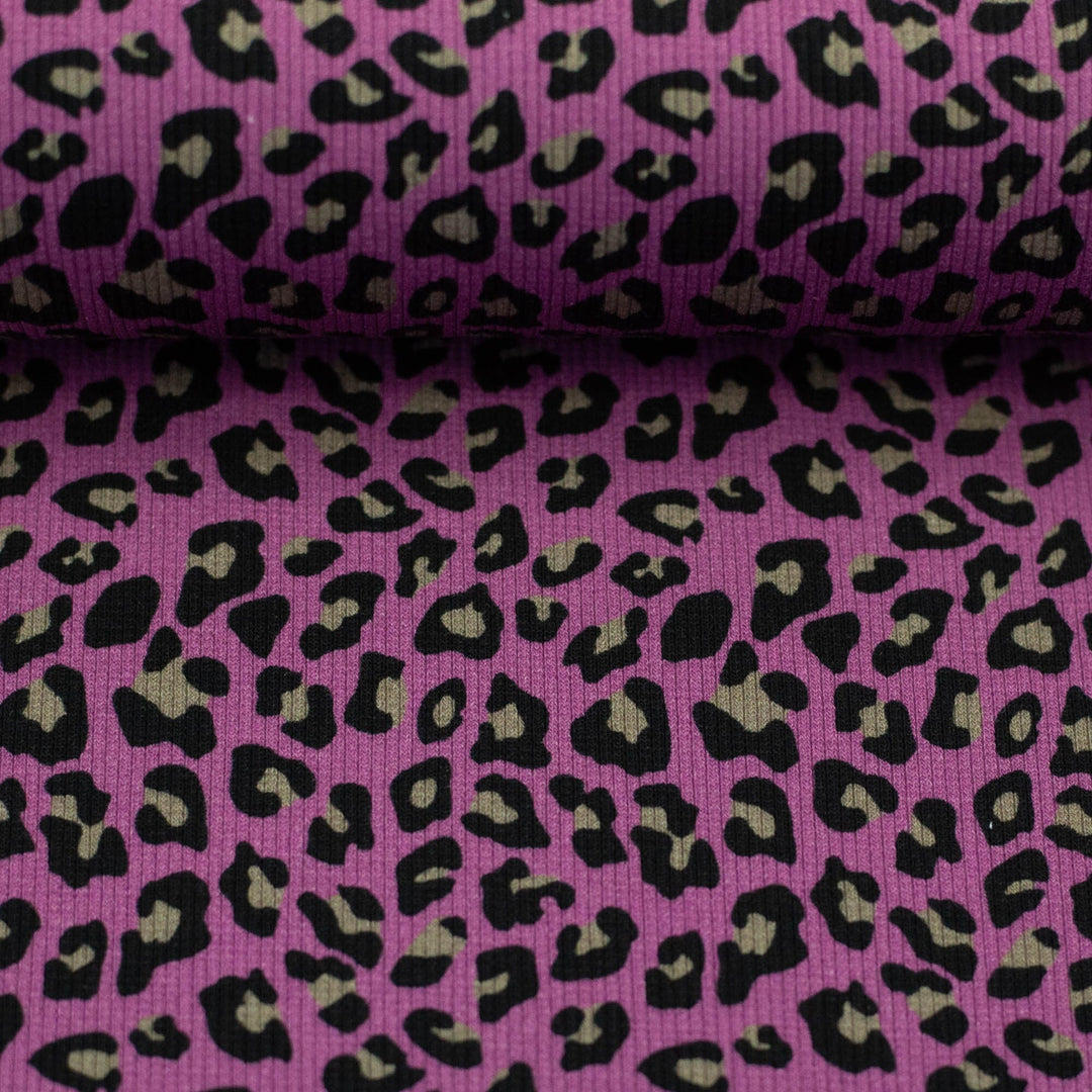 Rib-Jersey Leoprint Beere Swafing 