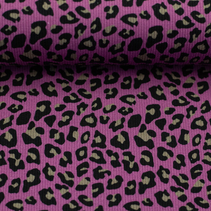 Rib-Jersey Leoprint Beere Swafing 