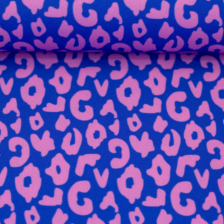 Oxfordgewebe "Colourful Leo – Blau/Rosa" | Cherry Picking