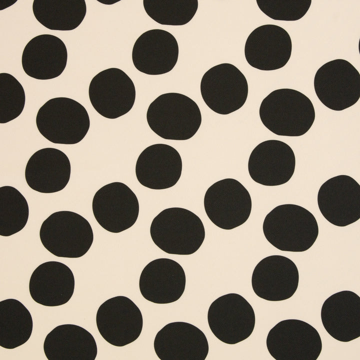 Oxfordgewebe "Colourful Dots – Hellbeige/Schwarz" | Cherry Picking