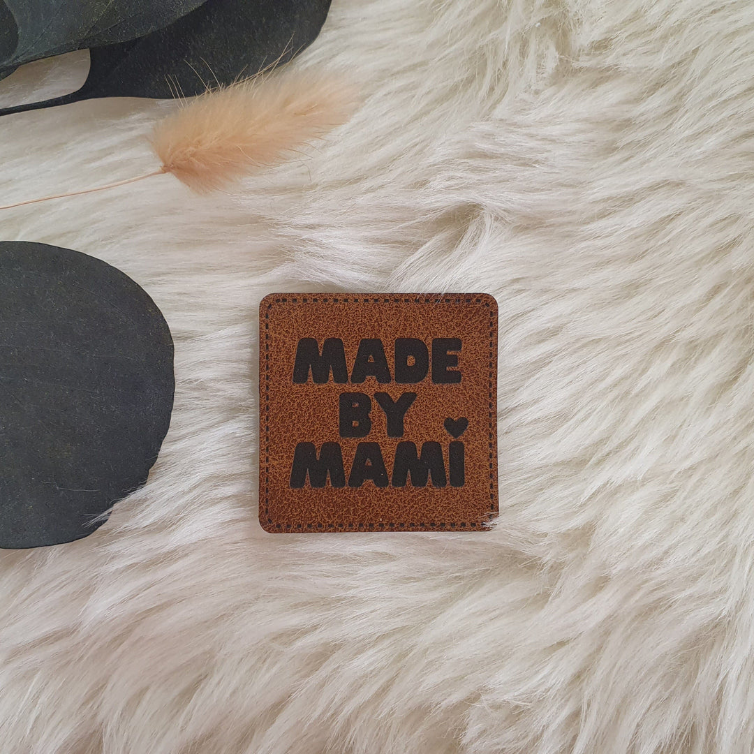 Lederlabel „Made by Mami“ Braun Fadenwunsch 