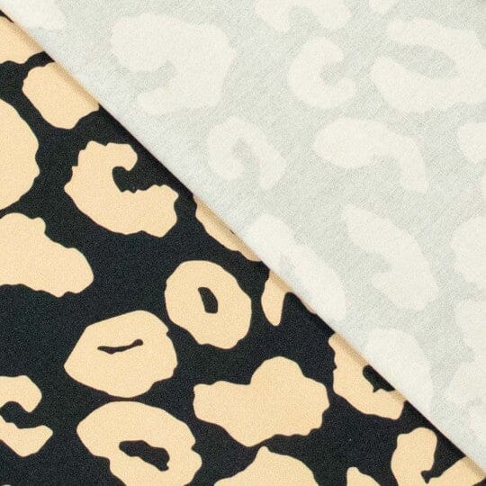 Cotton Canvas Leoprint - Schwarz Beige Fadenwunsch 