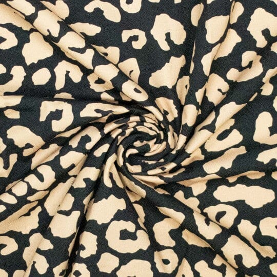 Cotton Canvas Leoprint - Schwarz Beige Fadenwunsch 
