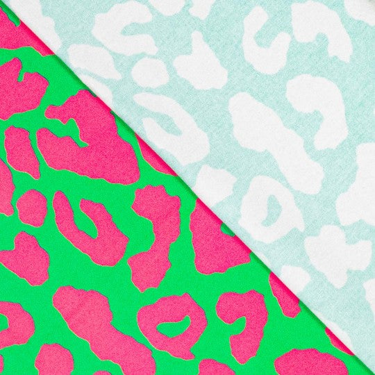 Cotton Canvas Leo - Grün Pink