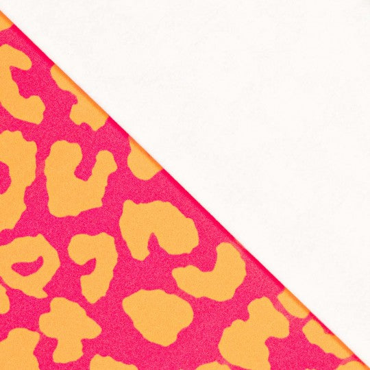 Cotton Canvas Leoprint - Pink Orange