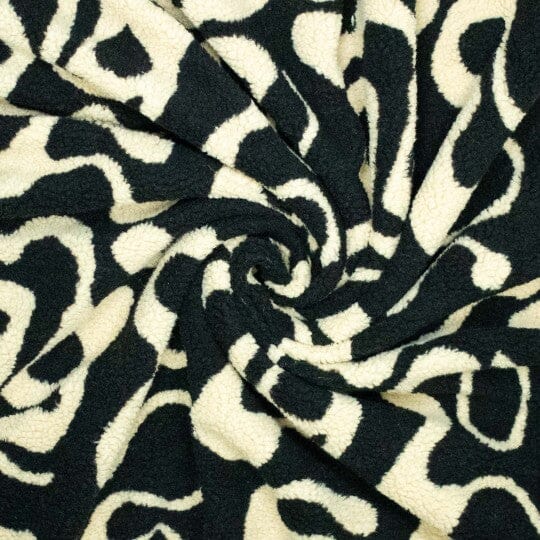 Teddy Jacquard „Waves“ – Schwarz Fadenwunsch 