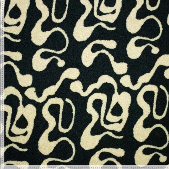 Teddy Jacquard „Waves“ – Schwarz Fadenwunsch 