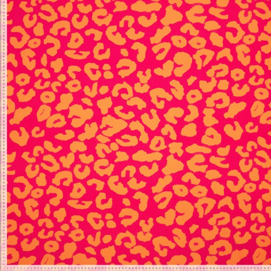Cotton Canvas Leoprint - Pink Orange