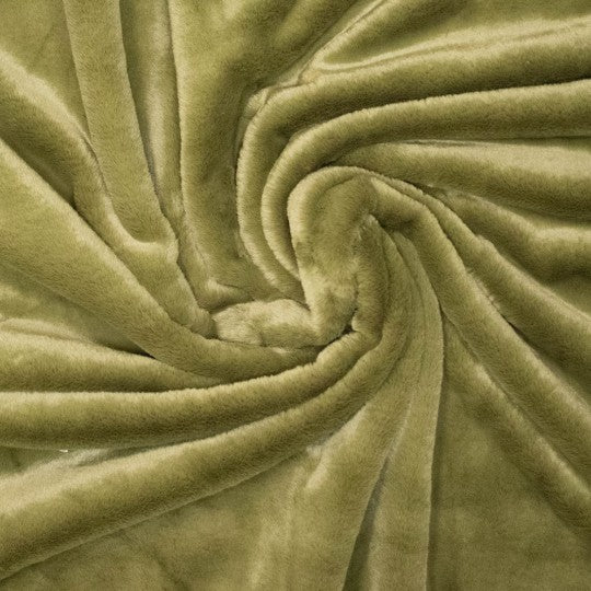 Kuschelfell Olivgrün – Plüschstoff