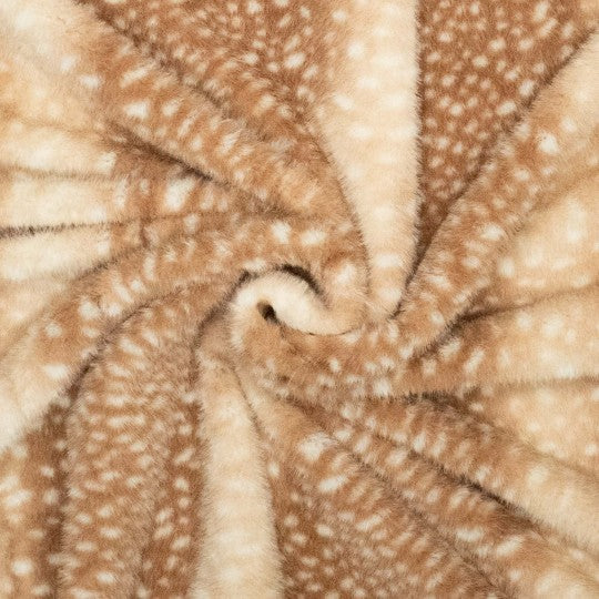 Kuschelfell Bambi – Plüschstoff Braun Beige