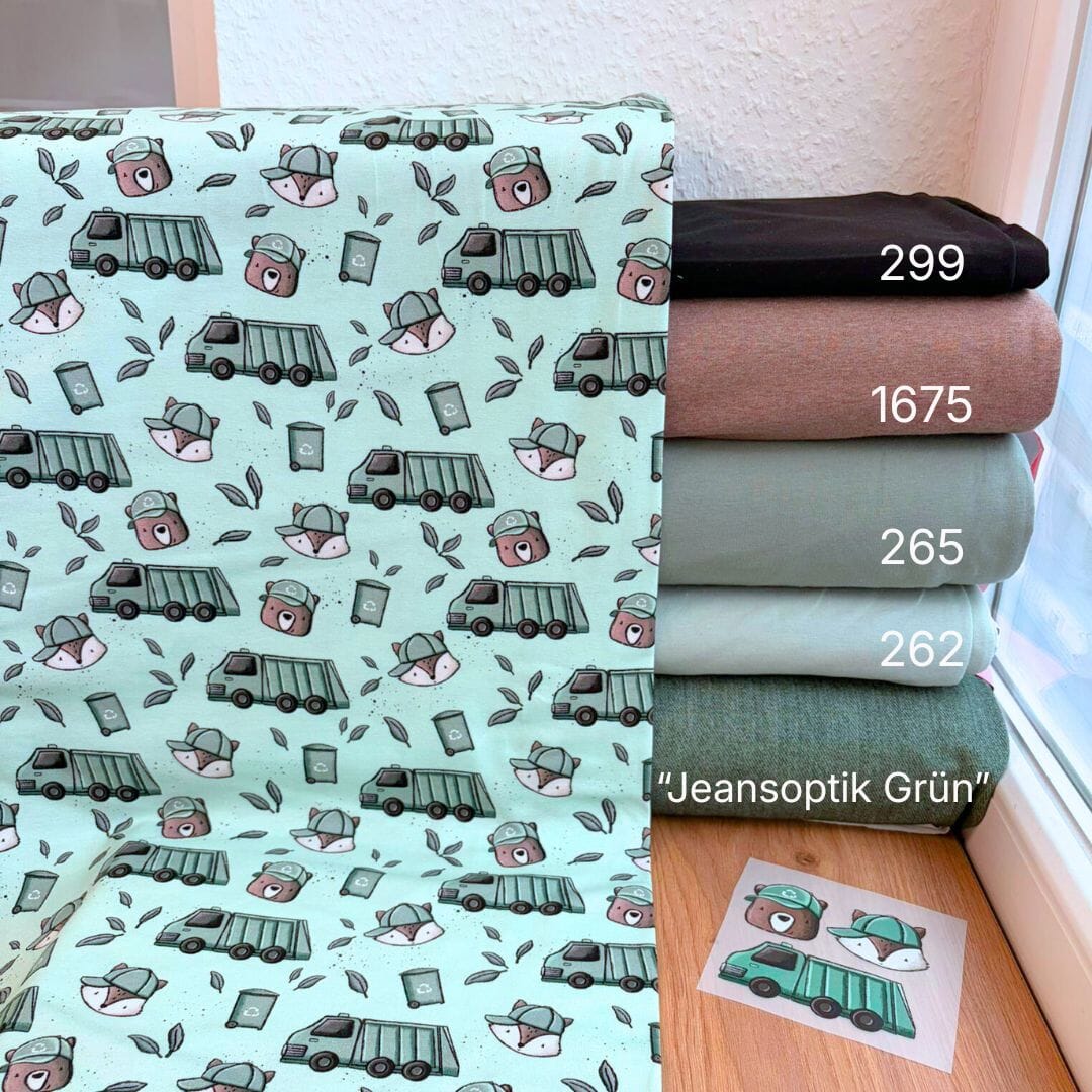 "Müllauto Freunde Mint" fadenwunsch 