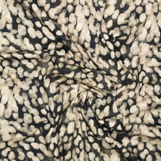 Baumwoll Stretch - Organic Dots Schwarz Beige Fadenwunsch 