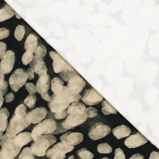 Baumwoll Stretch - Organic Dots Schwarz Beige Fadenwunsch 