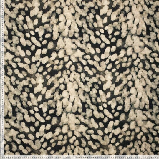 Baumwoll Stretch - Organic Dots Schwarz Beige Fadenwunsch 