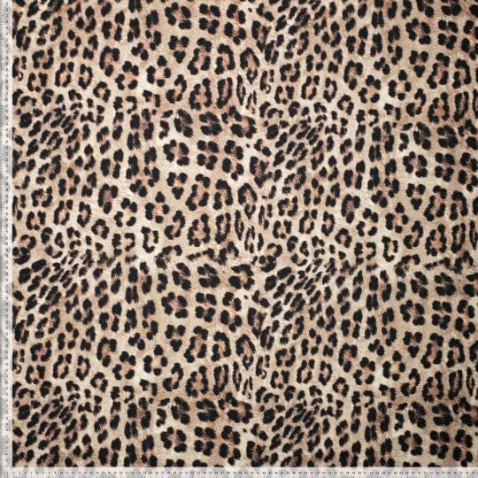 Baumwoll Stretch - Leoprint Beige Schwarz Fadenwunsch 