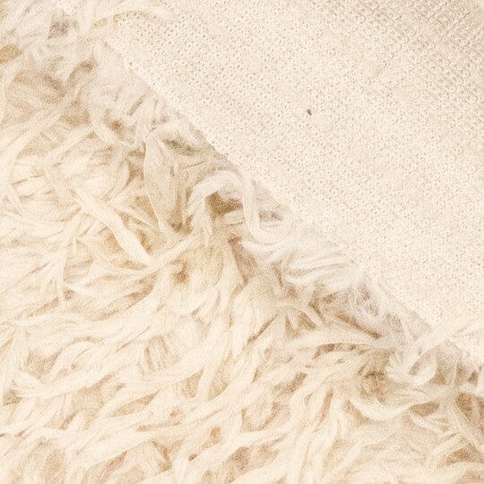 Plüsch-Strickstoff Federoptik | Creme Fadenwunsch 