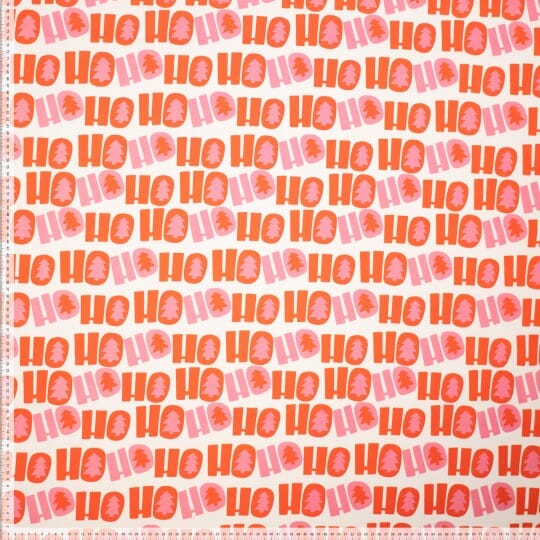 Christmas Canvas Ho Ho Ho - Pink Orange Fadenwunsch 