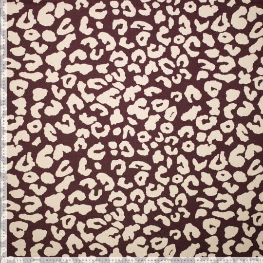 Cotton Canvas Leoprint - Red Mahogany Creme Fadenwunsch 