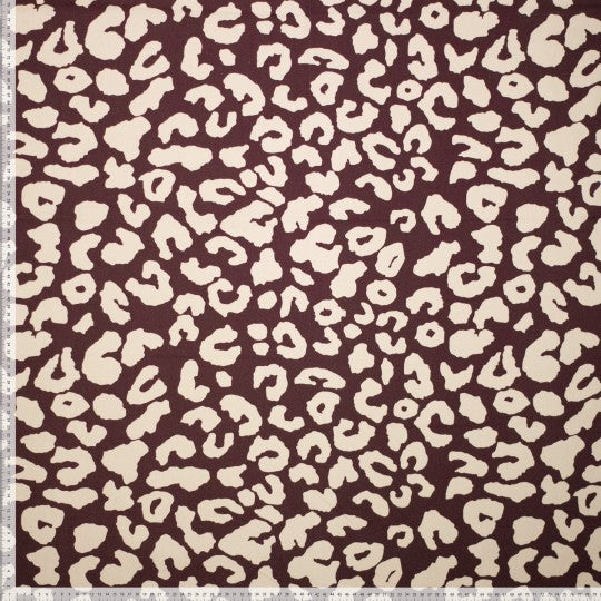 Cotton Canvas Leoprint - Red Mahogany Creme