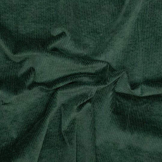 Feincord Stretch Uni - Tannengrün