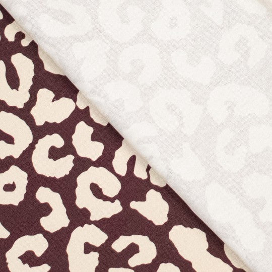 Cotton Canvas Leoprint - Red Mahogany Creme