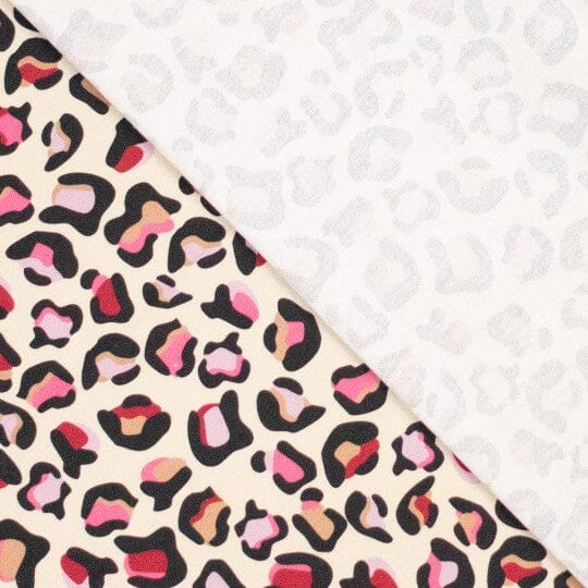 Cotton Canvas Leoprint - Multicolor Pink Natur Fadenwunsch 
