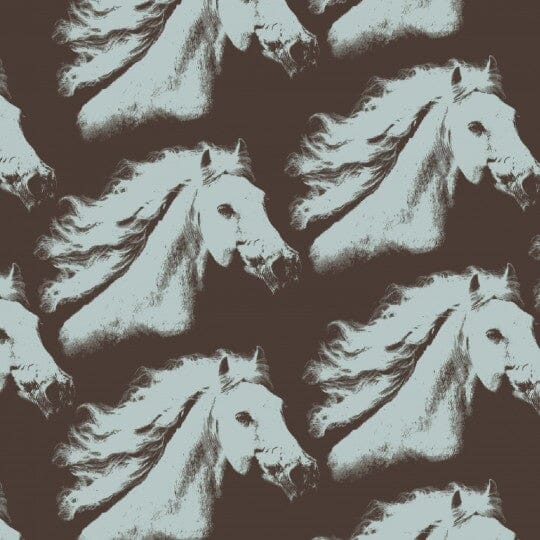Jersey Brushed „Wild Horses“ | Braun Fadenwunsch 