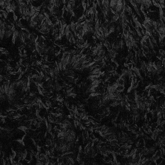 Plüsch-Strickstoff Federoptik | Schwarz Fadenwunsch 