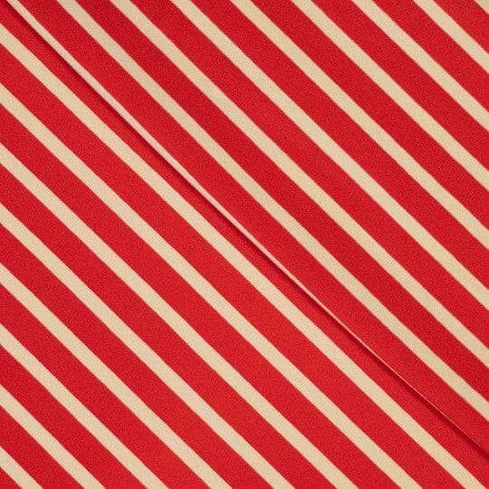 Jersey Streifen „Ilja“ – Rot & Creme Fadenwunsch 