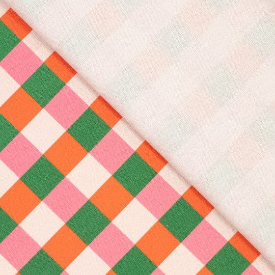 Christmas Canvas Karo - Grün Pink Orange Fadenwunsch 