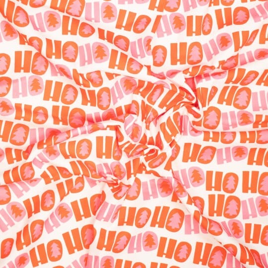 Christmas Canvas Ho Ho Ho - Pink Orange Fadenwunsch 