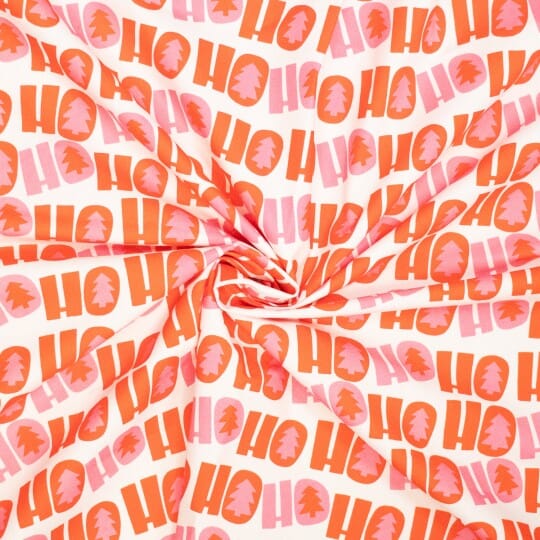 Christmas Canvas Ho Ho Ho - Pink Orange Fadenwunsch 