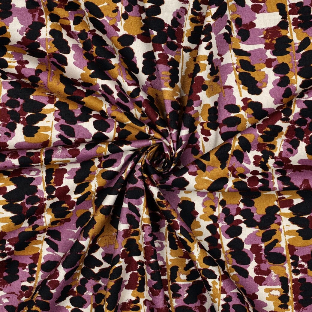 Baumwolle Viskose - Abstract Bordeauxrot Poppy 