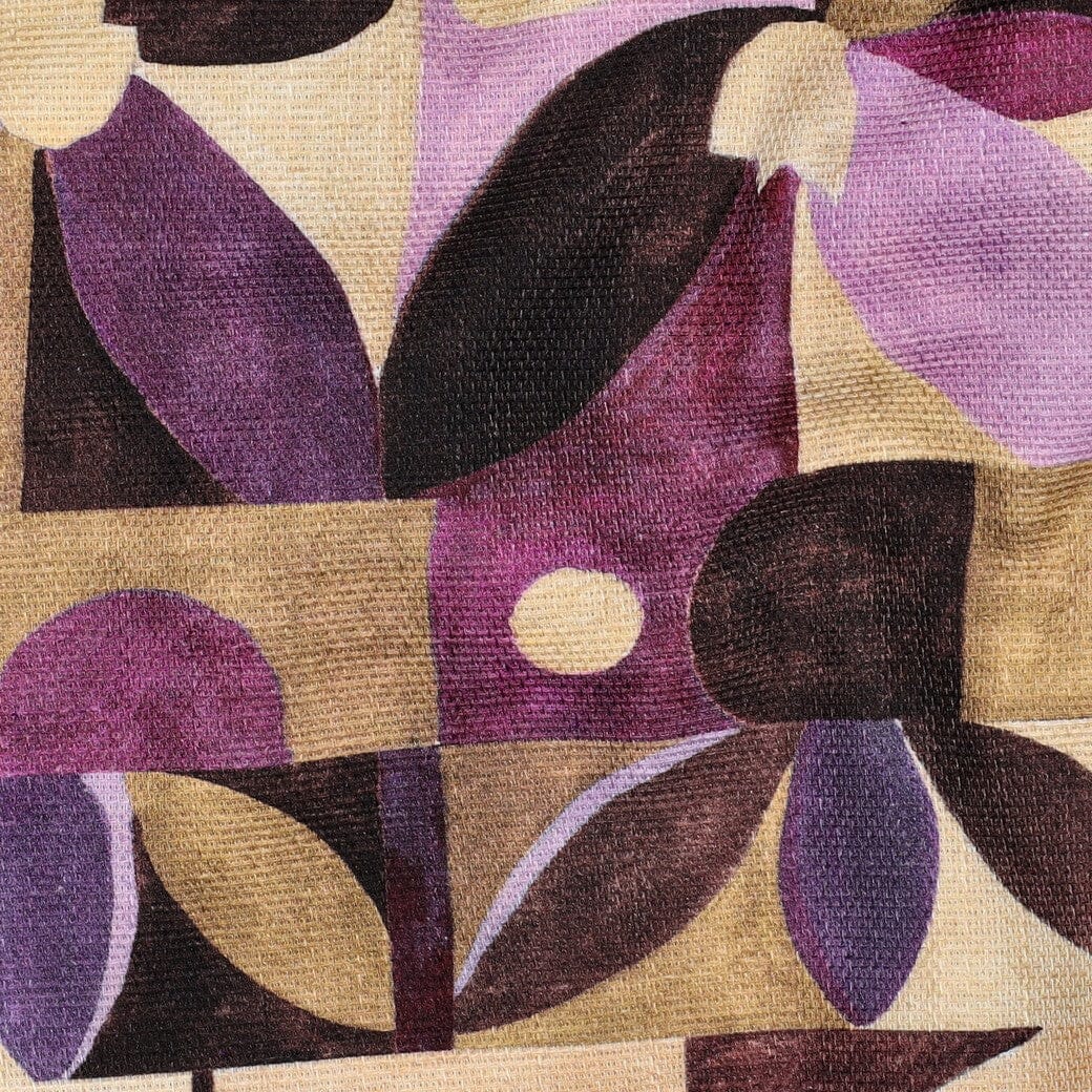 Canvas „Abstract Aubergine“ – moderner Dekostoff mit floralem Design Fadenwunsch 