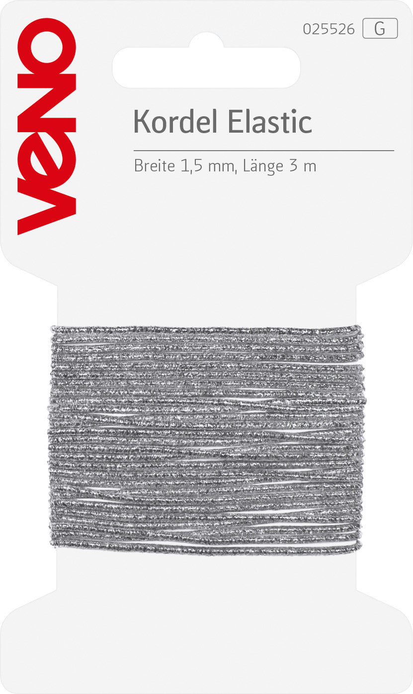 Elastische Kordel | Silber | 1,5 mm