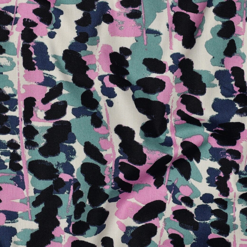 Baumwoll Viskose – Abstract Grün Poppy 
