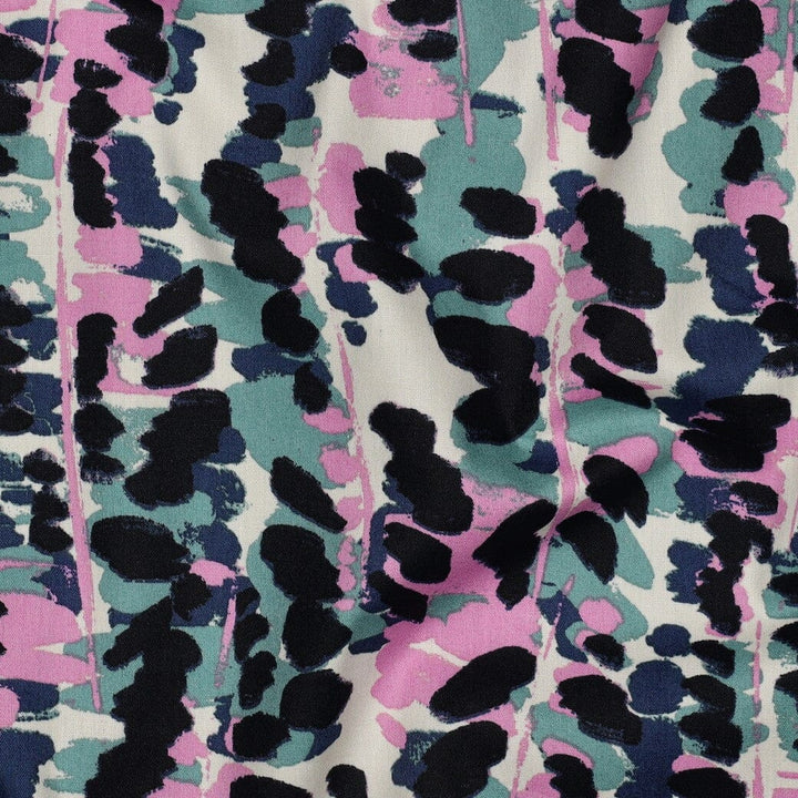 Baumwoll Viskose – Abstract Grün Poppy 