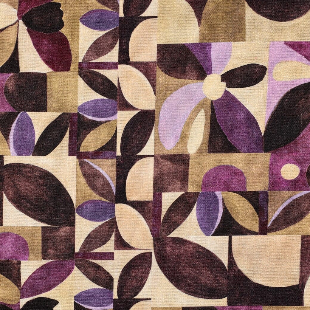 Canvas „Abstract Aubergine“ – moderner Dekostoff mit floralem Design Fadenwunsch 